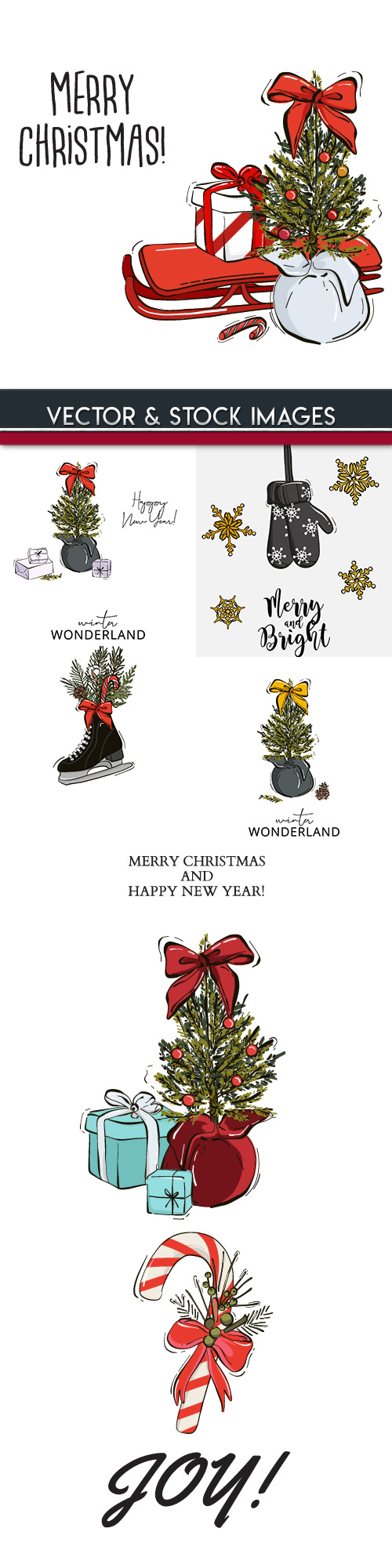 Merry Christmas and New Year background decorative 13