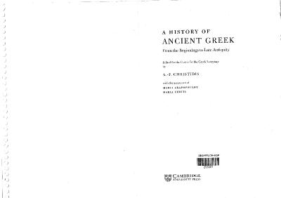 A History of Ancient Greek From the Beginnings to Late Antiquity