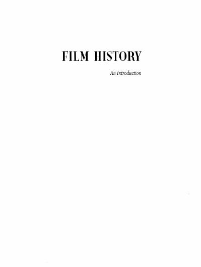 Film History  An introduction Kristin Thompson, David Bordwell